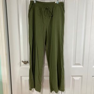 NWT Style & Co size PS women’s green pants mid rise tie waist petite length